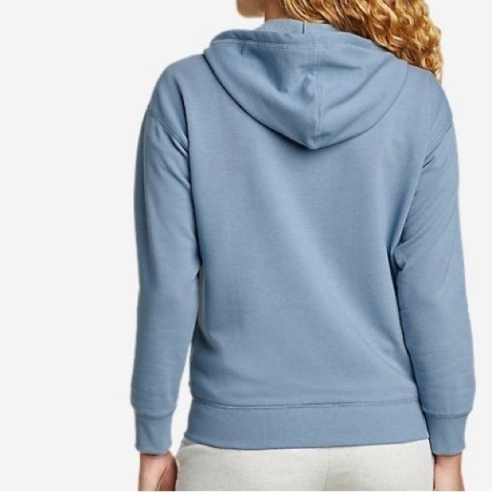 Eddie Bauer, Women's full zip hoodie. Chambray blue.Ultrasoft. 4-way stretch S - Picture 3 of 8